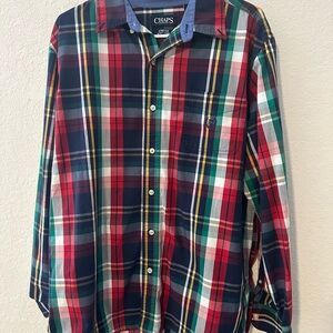 Chaps Men's Vibrant Plaid Button-Down Shirt